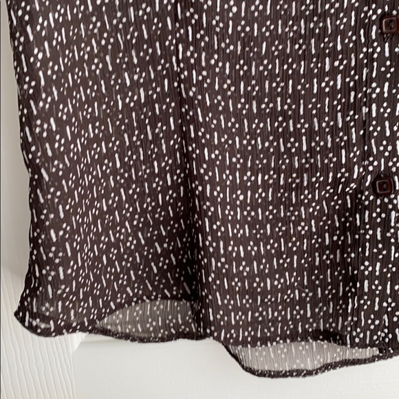 Semi-Sheer H&M Black & White Button Down Blouse - Picture 6 of 7